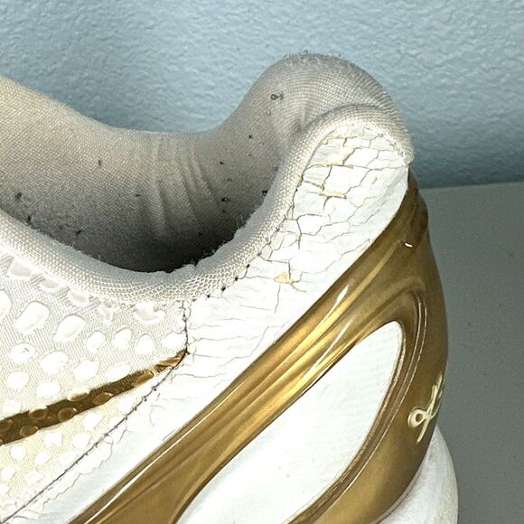 NIKE KOBE 6 PROTRO Shoes Mens Size 10 WHITE Gold Basketball Sneakers - Picture 11 of 16